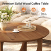 80 cm Solid Wood Round Coffee Table Modern Wooden Center Table for Living Room