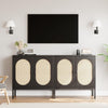 83cm 2 Door Rattan Buffet Cabinet Sideboard Storage Cupboard w/ Adjustable Shelf