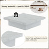 White Marble Look Coffee Table with Sliding Drawers, 90x90cm Square End Table