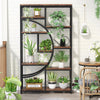 Industrial 5 Tier Etagere Bookcase, Freestanding Tall Bookshelf Display Shelf