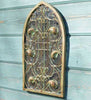 Large Mirror Rustic Design Arch Scroll Ornate Garden Wall Metal 40cm x 24cm