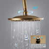 Antique Brass Bathroom Shower Mixer Taps Set Rain Round Twin Head Exposed Valve