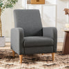 Accent Chair Wingback Armchair with Wood Frame for Living Room Grey New