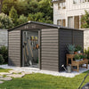10x6FT Garden Shed Metal Apex Roof Outdoor Storage XL House With Free Foundation