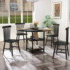 120 cm Round Wooden Kitchen Table Dining Table for 4-6 People-Black