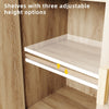 Natural Wooden Storage Cabinet With Doors & Shelves, Small Buffet Sideboard