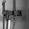 Exposed Shower Taps Mixer Valve Black Bathroom Square Twin Head Bar Shower Set