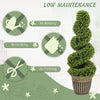 Set of 2 Potted Artificial Plants, Topiary Spiral Boxwood Trees, 90cm