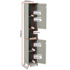 Priano Freestanding Bathroom Cabinet Unit Grey Vanity Cupboard Storage Unit