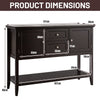 Console Sofa Table Narrow Entryway Table W/ 2 Drawers & 2 Storage Cabinets