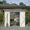 Garden Shed Pent Roof 4X8FT Metal Free Foundation Base Storage House Grey