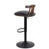 2PCS Metal Base & Gas Lift Faux Leather Kitchen Breakfast Bar Cafe Stools Swivel