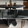 Round Dining Table for 4, 47-Inch Farmhouse Circle Kitchen Table for Dinner Room