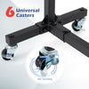 Freestanding Kayak Storage Rack with 6 Lockable Wheels-Black