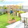 Raised Bed for Garden with Trellis, 110 x 44 x 181 cm, Natural