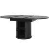 Extendable Round Dining Table 118(158) cm Kitchen Oval Dining Table with Storage