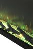 Electric 3 Sided Media Fire 40-100in Wall Insert LED Flames Fireplace Panoramic