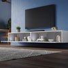 200cm White Floating TV Cabinet Stand Unit High Gloss Storage Door Wall Mounted