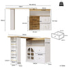 Sideboard Bar Table with Storage Cabinet, Drawer, Spice Rack, Adjustable Shelves