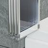 Shower Screen Over Bath Door Glass Enclosure Framed Fold Panel 800 mmx 1400 mm