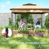 3 X 3(M) Pop up Gazebo Tent with Netting, Height Adjustable, Beige