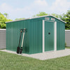 6x8 FT Peak Roof Steel Storage Shed, Pre-drilled Steel Panels, Outdoor Tool Shed