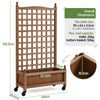 Wooden Planter Elevated Raised Garden Bed w/ Trellis Outdoor Climbing Plant Vine