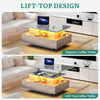 LED Coffee Table with Storage Lift Up Living Room Wooden Furniture 2 Drawer