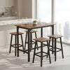 5pcs Bar Table & Bar Stools Industrial Kitchen Breakfast Bar Table Stool Set