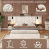 Ottoman Storage Bed 5ft King Upholstered Bed Frame With Button Tufted Headboard