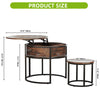 2-Piece Nesting Coffee Tables - Round Lift-Top with Storage, Adjustable