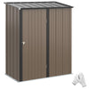 Outdoor Storage Shed w/ Lockable Door for Garden, Brown