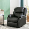 Lounge Recliner Chair PU Leather w/ Adjustable Legrest & Side Pocket, Black