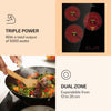 Induction hob Electric Cooker Stove 3 Zones Glass Ceramic 9 Levels 5000 W Timer