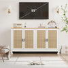 Buffet Cabinet Rattan Storage with 4 Door Shelf Sideboard Buffet for Dining Room