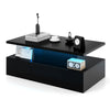 LED Coffee Table Modern 2-tier High Glossy Black Coffee Table