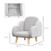 ZONEKIZ Kids Armchair Toddler Sofa Chair Cloud-Shaped for 1.5-3 Years Grey