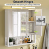 Bathroom Mirror Cabinet with Shaver Socket & Door & Open Compartment & LED Vdlod