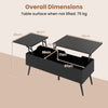 Lift Top Coffee Table Modern Center Table w/Storage Compartments-Black