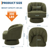 360° Swivel Accent Chair Upholstered Barrel Chair w/Striped Backrest Living Room