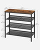 Shoe Rack, 4-Tier Shoe Storage with Shelves and Large Top, LBS040B01
