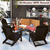 Outdoor Fire Pit Chair Folding Adirondack Chair with High Backrest