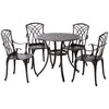 Vintage Dining Set Cast Aluminium Furniture Outdoor Garden Patio 4 Chairs Table