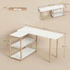 Computer Desk with Storage Shelves Writing Desk 150cm White/Oak