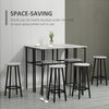 6 Piece Industrial Bar Table Set 2 Kitchen Breakfast Table 4 Stools Grey Compact