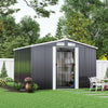 6x8 FT Peak Roof Steel Storage Shed, Pre-drilled Steel Panels, Outdoor Tool Shed
