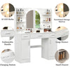 Large Dressing Table w/ Hollywood Bulbs Mirror 3 Drawer Multi-Socket Makeup Zgyo