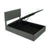 UPHOLSTERED OTTOMAN BED 4FT6 DOUBLE BED FRAME WITH STORAGE, VELVET FABRIC GREY