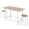 Dining Set Kitchen Table and Chairs for 2 w/ Square Table-White 3-Piece