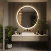 Round LED Bathroom Wall Mirror Demister Illuminated Light Up 500x500 Waterproof